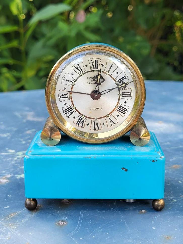 Brocante Franse wekker 7rubis/ allegonda, Witgoed en Apparatuur, Wekkers, Ophalen of Verzenden