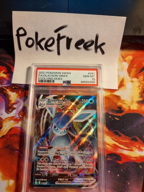 Glaceon vmax evolving skies psa10 minty, Hobby en Vrije tijd, Verzamelkaartspellen | Pokémon, Zo goed als nieuw, Losse kaart, Ophalen of Verzenden