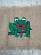 Borduurwerkje KIKKER, 13x14 cm, Ophalen of Verzenden, Zo goed als nieuw, Handborduren, Overige typen