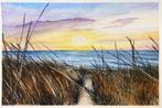 Aquarel zonsondergang 14,8 x 21 cm, Ophalen of Verzenden