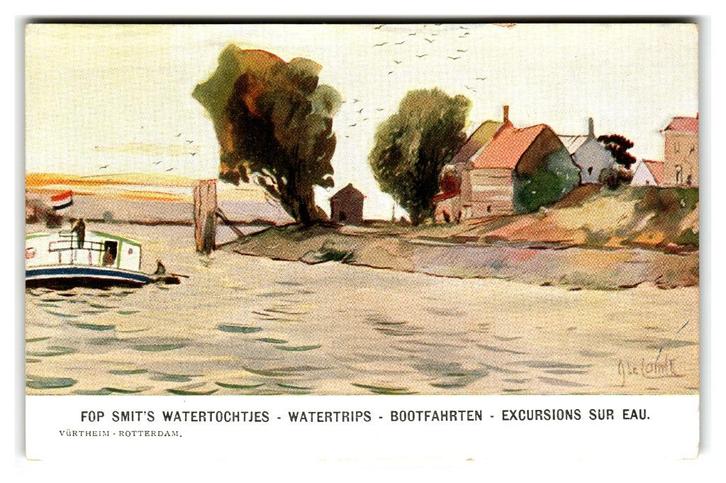 Boven Hardinxveld, Fop Smit's Watertochtjes, Verzamelen, Ansichtkaarten | Nederland, Ongelopen, Zuid-Holland, 1920 tot 1940, Verzenden