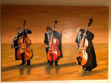 Schilderij Cellistentrio - Bert de Wit beschikbaar voor biedingen