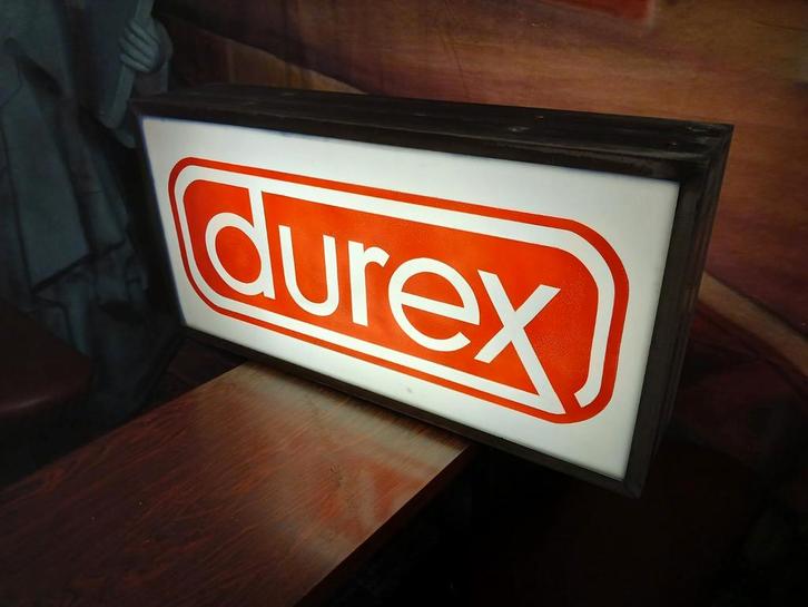 Oude DUREX  lichtbak, Verzamelen, Merken en Reclamevoorwerpen, Gebruikt, Lichtbak of (neon) lamp, Ophalen of Verzenden
