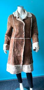 Vintage lammy Afghaanse jas maat S, Kleding | Dames, Jassen | Winter, Maat 38/40 (M), Bruin, Verzenden, Vintage