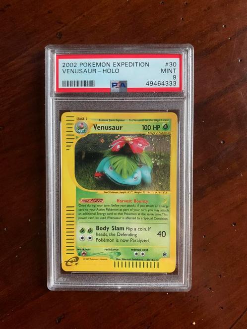 Venusaur Holo Expedition PSA 9, Hobby en Vrije tijd, Verzamelkaartspellen | Pokémon, Zo goed als nieuw, Ophalen of Verzenden