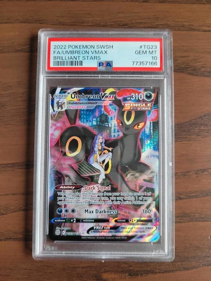 Umbreon Vmax #TG23 Brilliant Stars PSA 10, Hobby en Vrije tijd, Verzamelkaartspellen | Pokémon, Nieuw, Losse kaart, Foil, Verzenden