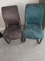 Zes Stoelen - Grijs en Blauw (petrol), Ophalen, Gebruikt, Overige kleuren, Metaal