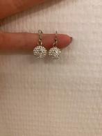 Feestelijke oorbellen met diamantjes echt zilver, Sieraden, Tassen en Uiterlijk, Oorbellen, Ophalen of Verzenden, Zo goed als nieuw