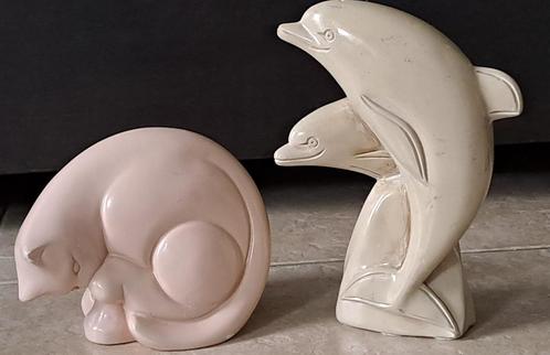 Zware beelden van speksteen.Dolfijn, kat / poes. Los te koop, Antiek en Kunst, Kunst | Beelden en Houtsnijwerken, Ophalen of Verzenden