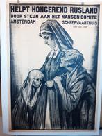Oud Poster Gabriëlse Helpt Rusland Amsterdam Scheepvaarthuis, Verzenden, A1 t/m A3, Film en Tv, Rechthoekig Staand