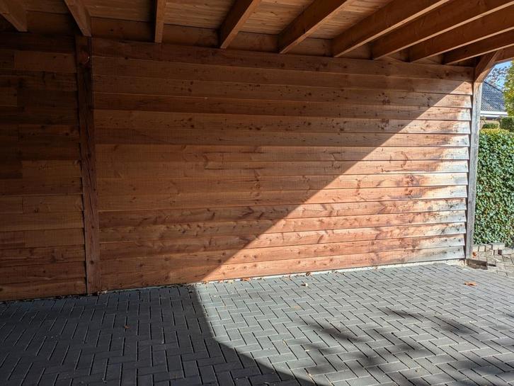 Grote houten wandpanelen carport, afdak, schutting., Tuin en Terras, Overkappingen, Gebruikt, Veranda, Ophalen