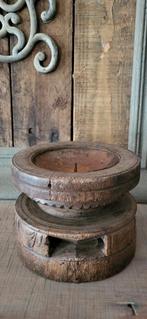 Houten Kandelaar Poer - Stoer & Landelijk, Bruin, Ophalen of Verzenden, Zo goed als nieuw, Minder dan 25 cm