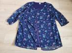Blauwe top met bloemenprint maat 48 ~ TH0018, Blauw, Maat 46/48 (XL) of groter, Ophalen of Verzenden, Zo goed als nieuw