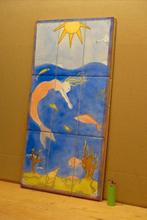 Jugendstil Tegeltableau - Zeemeermin Onderwater, Ophalen of Verzenden
