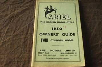 Ariel 1950 / 51 500cc twins KG KH motorcycle owner's guide beschikbaar voor biedingen