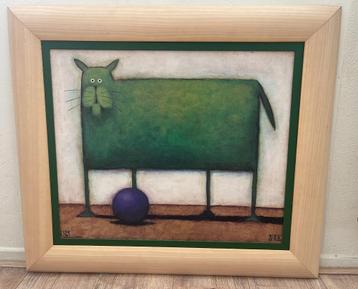 Set van 3 abstracte katten schilderijen– D P Kessler beschikbaar voor biedingen