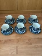 Vintage Kopjes en Schotels - Blauw Decor, Ophalen of Verzenden