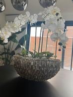 Schelpen vaas Eric kuster met bloemen, Tuin en Terras, Bloempotten, Ophalen, Rond, Zo goed als nieuw, Aardewerk