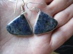 1232/ verzilverde lapis lazuli oorbellen(meerdere foto's), Sieraden, Tassen en Uiterlijk, Oorbellen, Blauw, Nieuw, Ophalen of Verzenden