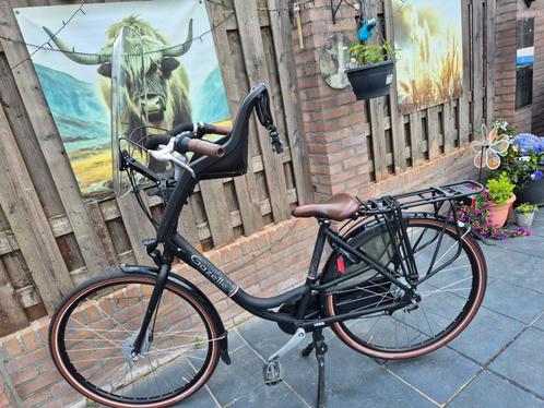 Moederfiets Gazelle bloom zwart met bruin, Fietsen en Brommers, Fietsen | Dames | Moederfietsen, Zo goed als nieuw, Gazelle, 56 cm of meer