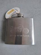 RVS Heupfles -Born to be Wild met afb. Harley Davidson nieuw, Antiek en Kunst, Ophalen of Verzenden