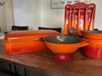 Emaille keukengerei oranje, Antiek en Kunst, Antiek | Emaille, Ophalen