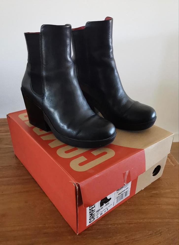 Camper "Samba" enkellaarsjes, zwart leer - Maat 38, Kleding | Dames, Schoenen, Gedragen, Lage of Enkellaarzen, Zwart, Ophalen of Verzenden