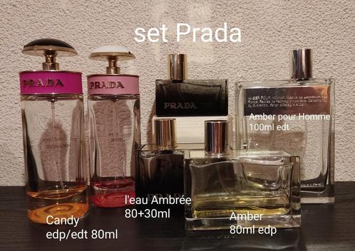 Verzameling 6 lege Prada parfumflessen, Verzamelen, Parfumverzamelingen, Gebruikt, Parfumfles, Ophalen of Verzenden