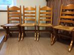 Licht eiken tafel en 4 stoelen., Huis en Inrichting, Stoelen, Ophalen, Gebruikt, Overige kleuren, Vier