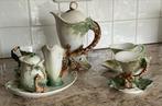 Antiek Porseleinen Theeservies met Toekan en Giraf Motief, Ophalen of Verzenden