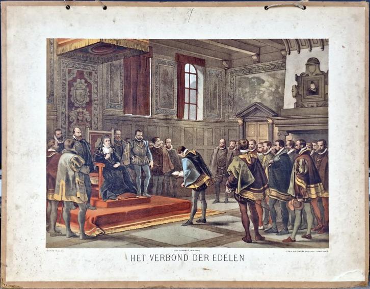 Het verbond der edelen / H.A. van Trigt, Antiek en Kunst, Antiek | Schoolplaten, Geschiedenis, Ophalen