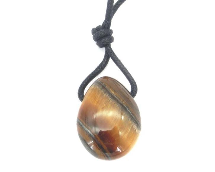 Tijgeroog hanger aan koord, Sieraden, Tassen en Uiterlijk, Edelstenen, Nieuw, Ophalen of Verzenden