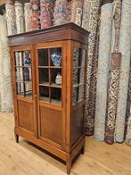 Antieke mahonie vitrinekast kast boekenkast servieskast, Huis en Inrichting, Kasten | Vitrinekasten, 100 tot 150 cm, Antiek, Ophalen of Verzenden