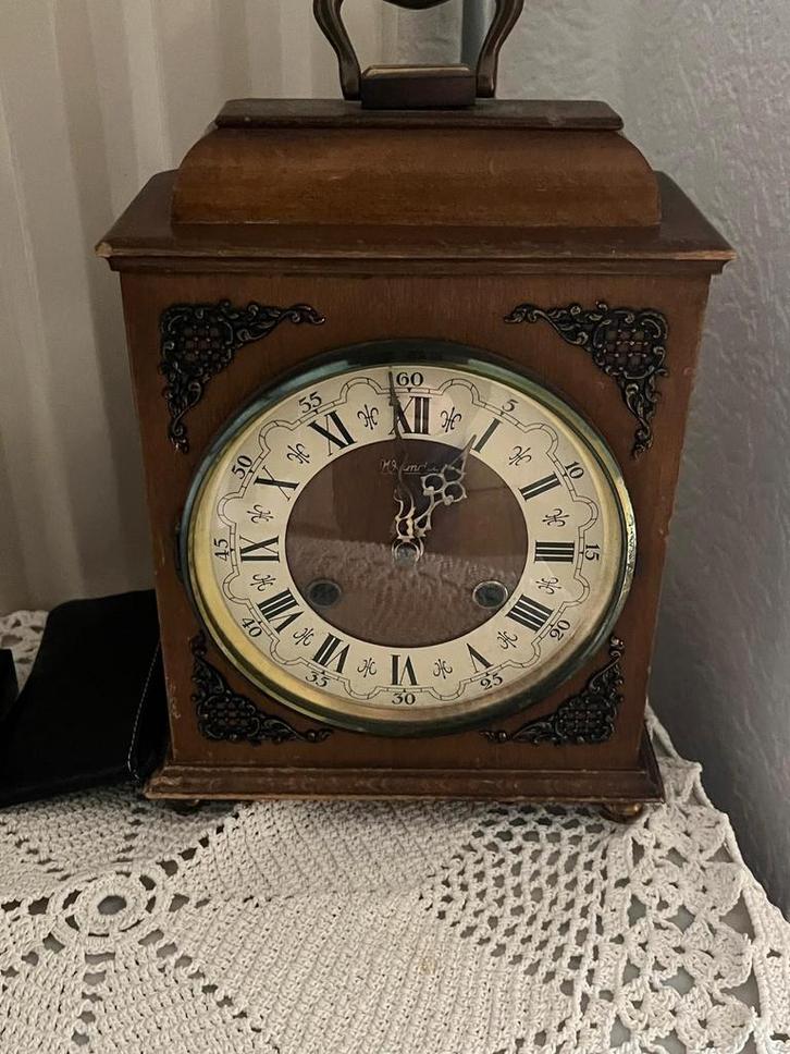 Antieke Tafelklok met Houten Kast, Antiek en Kunst, Antiek | Klokken, Ophalen