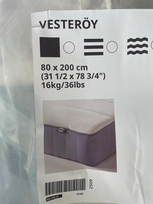 Ikea matras Vesteröy 80x200 cm, Huis en Inrichting, Slaapkamer | Matrassen en Bedbodems, Zo goed als nieuw, 80 cm, 200 cm, Eenpersoons