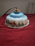 vintage glazen hanglamp opaline, Huis en Inrichting, Lampen | Hanglampen, Ophalen of Verzenden, Gebruikt, Glas, Minder dan 50 cm