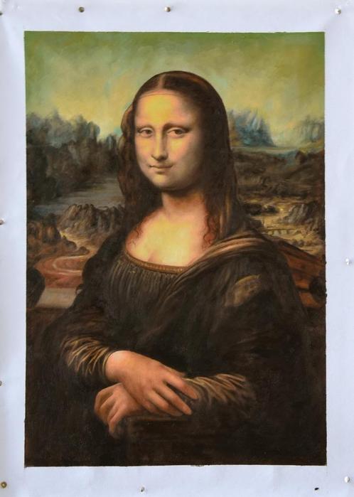 Olieverf replica Da Vinci: Mona Lisa, Antiek en Kunst, Kunst | Schilderijen | Klassiek, Verzenden
