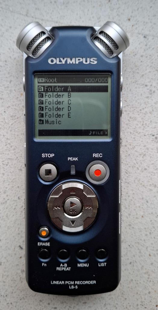 Professionele audio recorder Olympus LS-5 lineair PCM, Audio, Tv en Foto, Professionele Audio-, Tv- en Video-apparatuur, Zo goed als nieuw