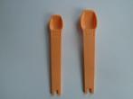 2 Vintage donkeroranje tupperware maatlepels, Verzenden, Oranje, Overige typen
