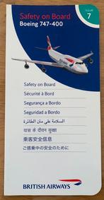 British Airways Boeing 747 safety card/vliegveiligheidskaart, Nieuw, Ophalen of Verzenden
