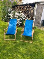 2 vintage strandstoelen, Tuin en Terras, Ligbedden, Gebruikt, Ophalen