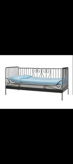 Zwart metalen bed ikea, Ophalen, Gebruikt, 90 cm, Eenpersoons