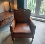 Vintage leren clubfauteuil – cognackleur, Ophalen