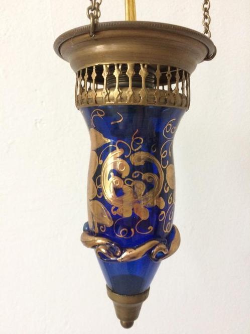 Lampje van antiek Boheems glas, oosters sfeerlichtje, Unica, Antiek en Kunst, Antiek | Lampen, Ophalen of Verzenden