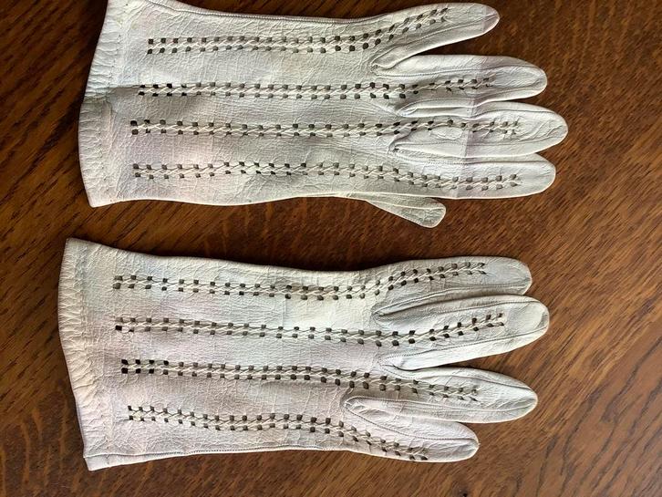 Brocante zacht lederen dames handschoenen fifties, Antiek en Kunst, Curiosa en Brocante, Ophalen of Verzenden