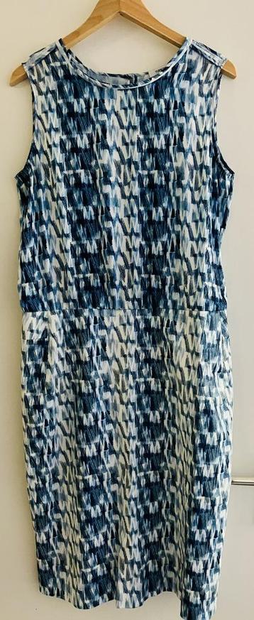 Turnover zomerjurk mouwloos blauw wit stretchrok maat 40 beschikbaar voor biedingen
