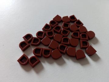 NIEUW: Tile 1x1 Rond halve cirkel Reddish Brown beschikbaar voor biedingen