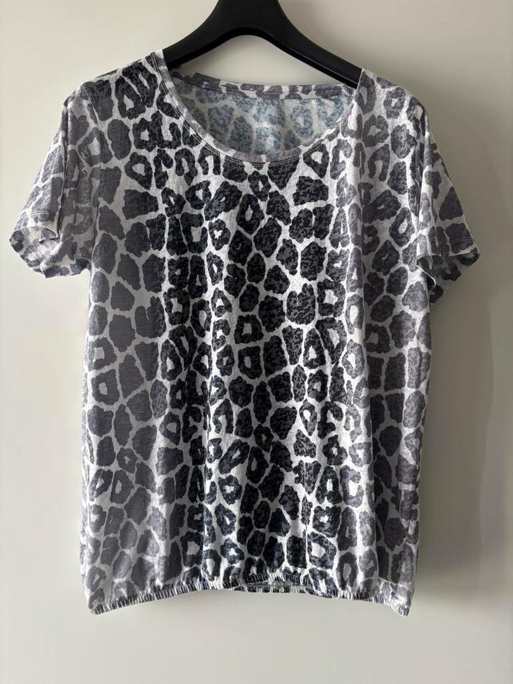 Leuk shirt in zwart/wit/grijs, Kleding | Dames, T-shirts, Gedragen, Maat 42/44 (L), Zwart, Korte mouw, Ophalen of Verzenden