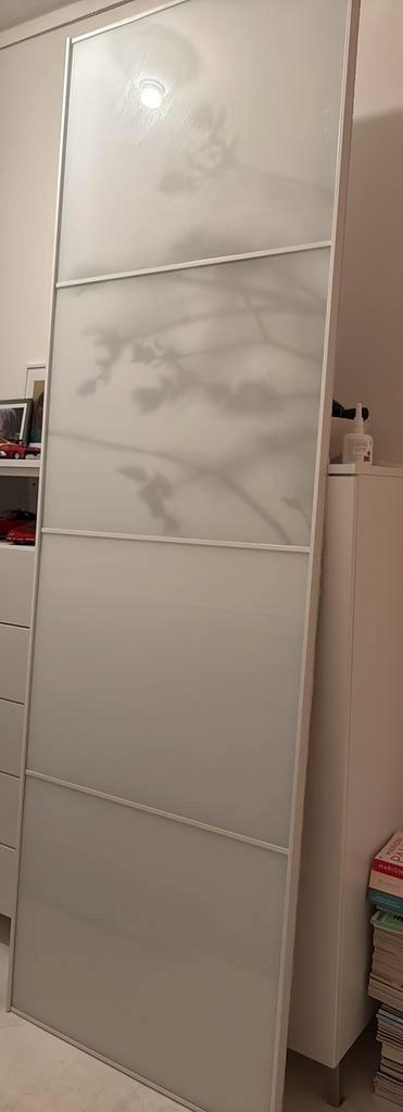 Pax schuifdeur 75x236 cm met 4 witte glazen panelen, Huis en Inrichting, Kasten | Kledingkasten, Zo goed als nieuw, 200 cm of meer