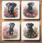 Cane Corso Lente onderzetters met houder, Ophalen of Verzenden, Nieuw, Glas of Kopje